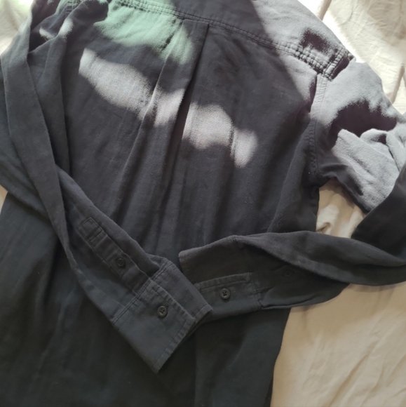 Everlane Womens SZ 2 Silky 100% Cotton relaxed boyfriend button down Indigo Blue - Picture 7 of 11